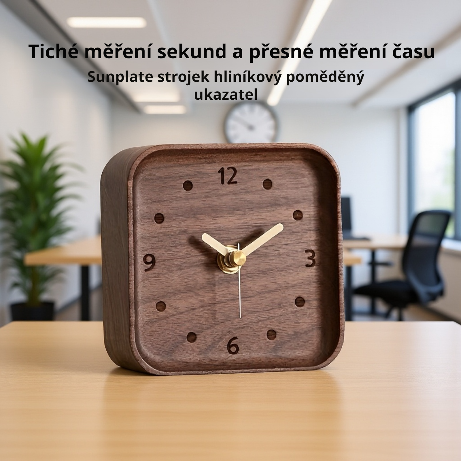 Přírodní dřevěné stolní hodiny – domácí dekorace
