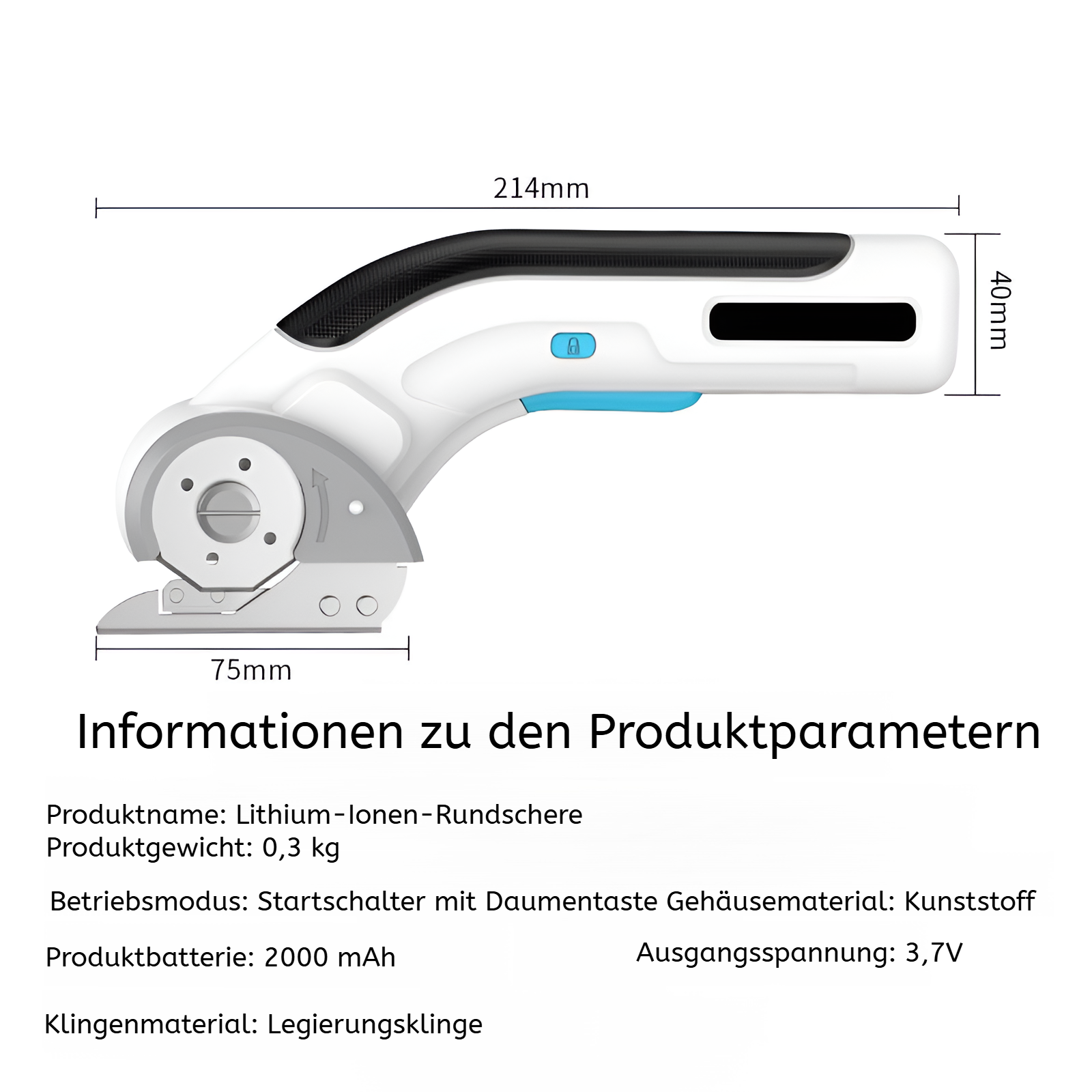 Leistungsstarke elektrische Schere für verschiedene Materialien