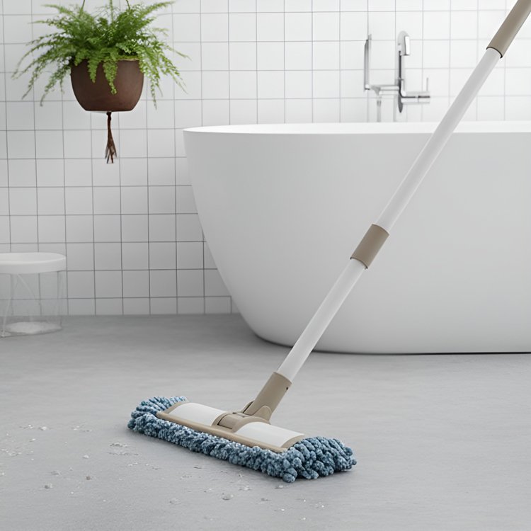 Detailní pohled na bílý mop