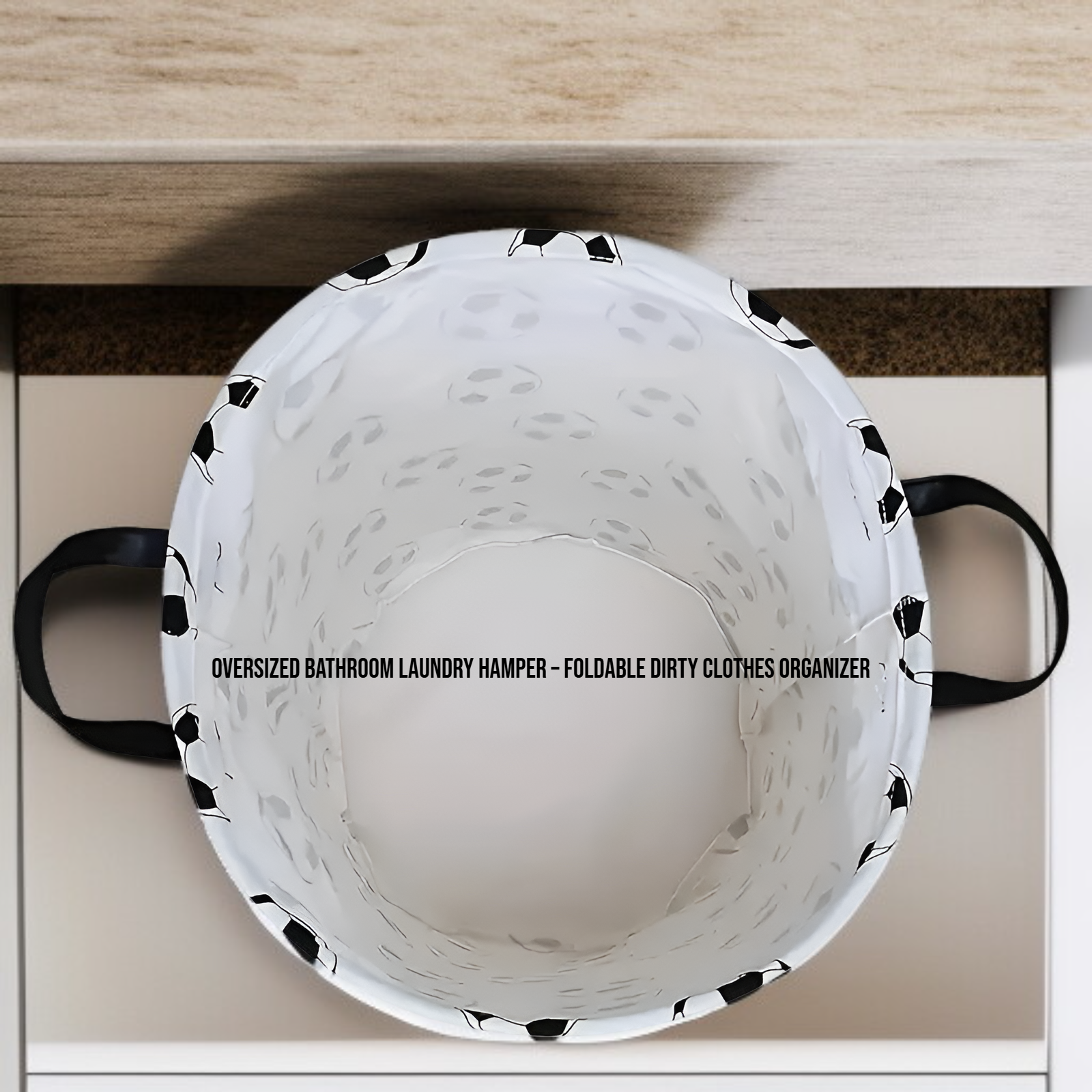 Oversized Bathroom Laundry Hamper – Foldable Dirty Clothes Organizer