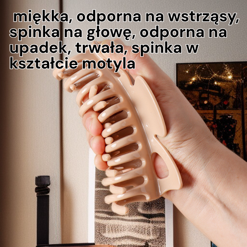  Elastyczna silikonowa spinka do włosów, antykolizyjna, trwały klips motylkowy typu „kość smoka”