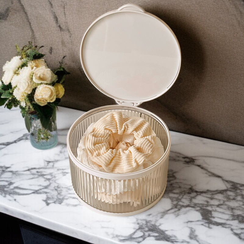 Compact hair accessory box for travel and home use