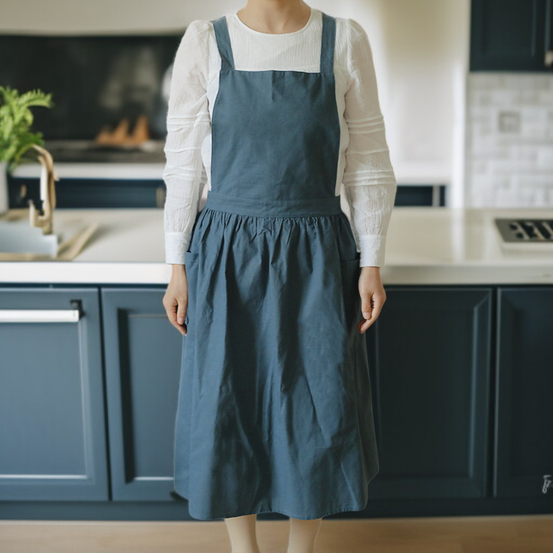 단색 주름 앞치마