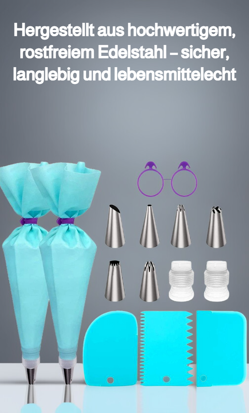 Backwerkzeug Set aus Edelstahl für professionelle Tortendekoration