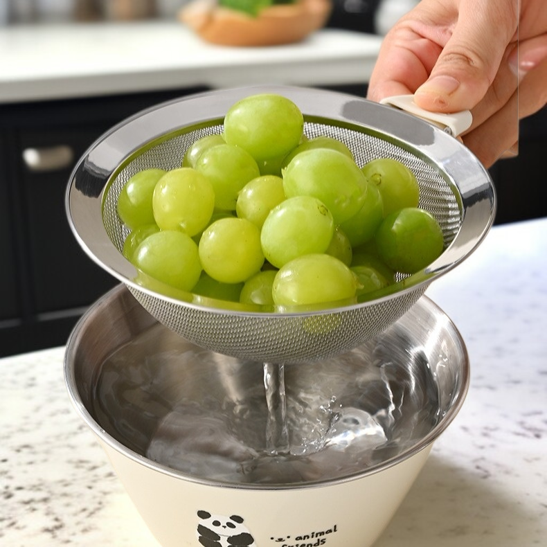 가정용 스텐 물빠짐 대야 작은 싱크대 스텐 그릇 물빠짐 바구니 반죽 반죽 그릇