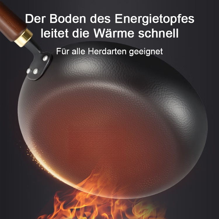 Beschichtungsfreie Bratpfanne mit Hammerschlag-Oberfläche