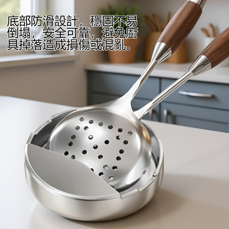 不銹鋼檯面鍋鏟收納架外觀展示