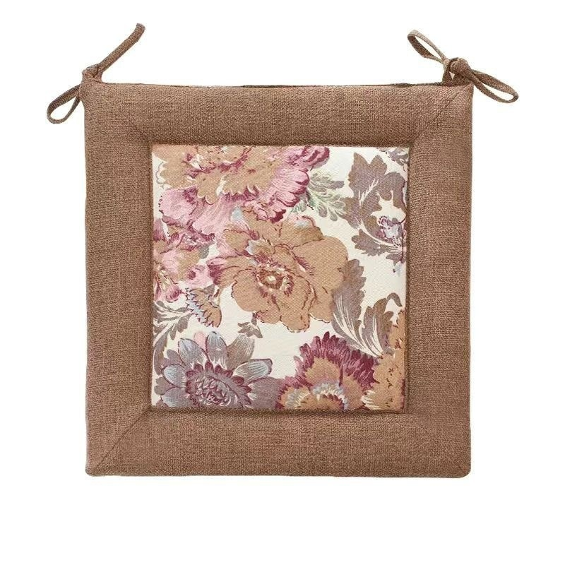 Detachable Washable Simple Linen Chair Cushion, Thickened and Breathable Seat Pad