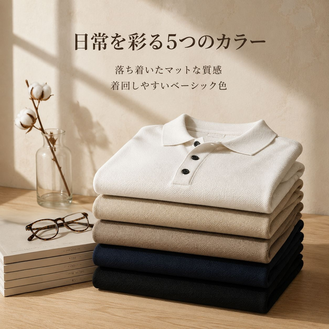 シンプルオールドマネースタイル メンズニットインナー
