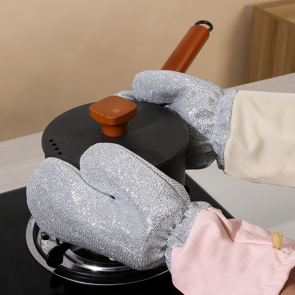 Guantes protectores de acero, impermeables y antiquemaduras, diseño extendido y reforzado