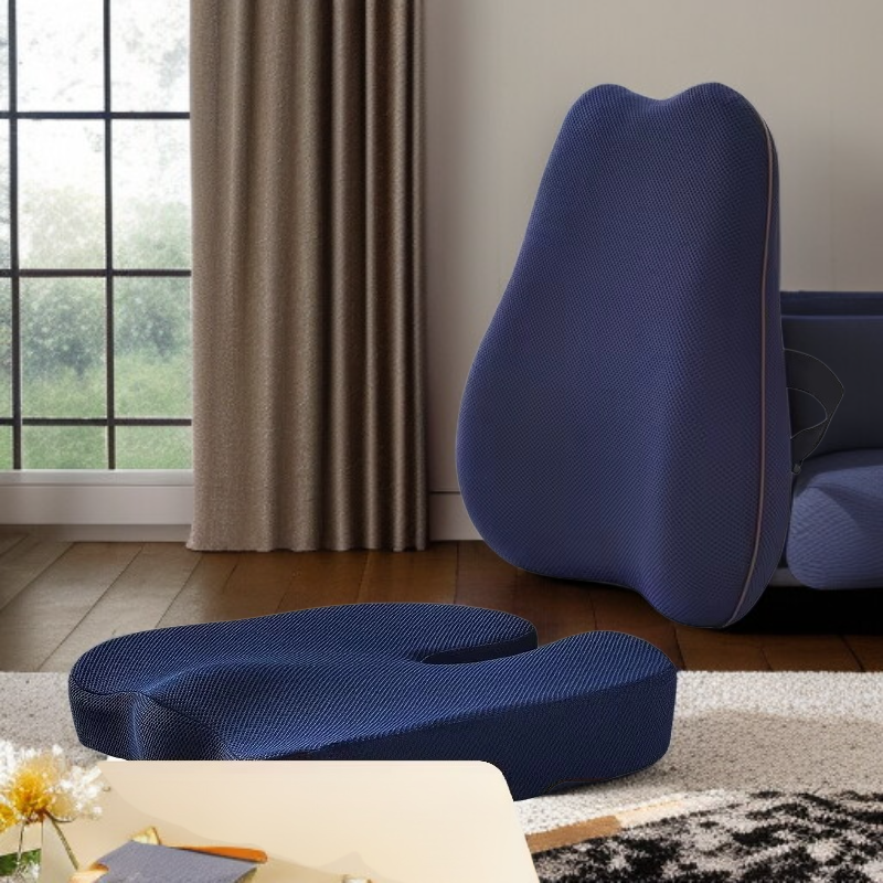 Ergonomická sada polštáře na židli a bederní opěrky, paměťová pěna, proti bolesti zad a hemoroidům