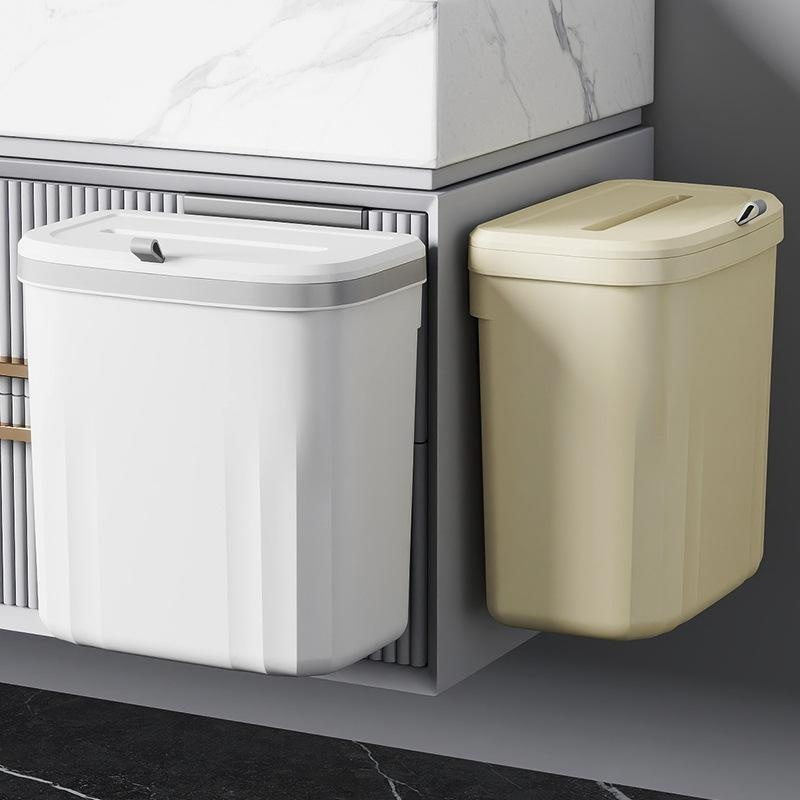  ถังขยะติดผนังสำหรับห้องครัวและห้องน้ำ มีฝาปิด ประหยัดพื้นที่