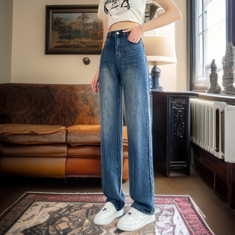 여성용 하이웨스트 스트레이트 진 신상