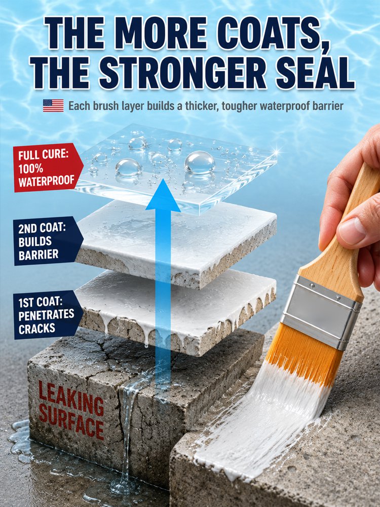 Invisible brush-applied leak sealant