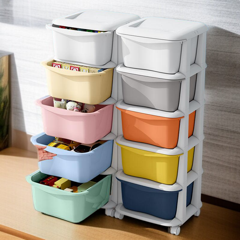 가정용 도톰한 다층 플라스틱 정리장 수납장  화이트테두리-36면..., 삼층