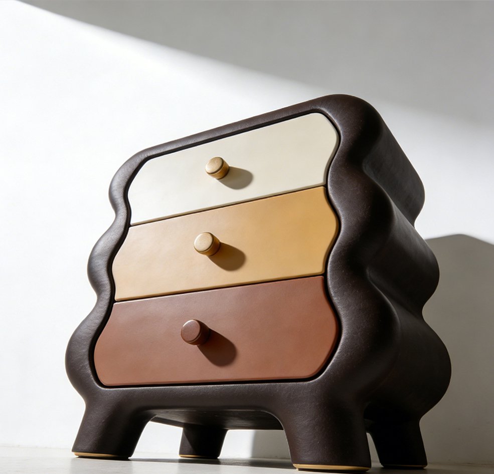 シンプルでおしゃれなベッド横収納キャビネット