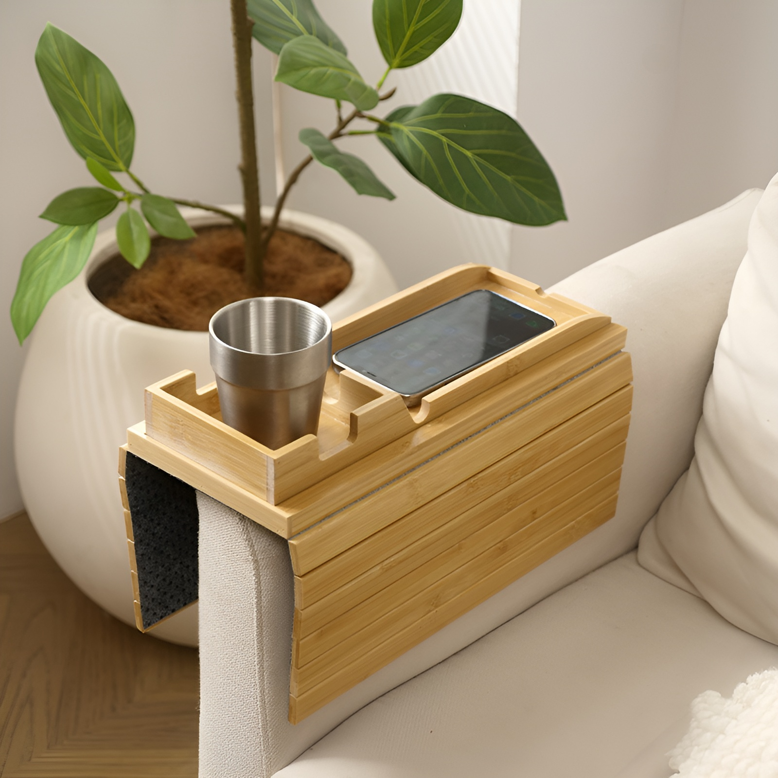 Magnetic detachable tray for wooden sofas, living room sofa side armrests, beanbag chair tray, multi