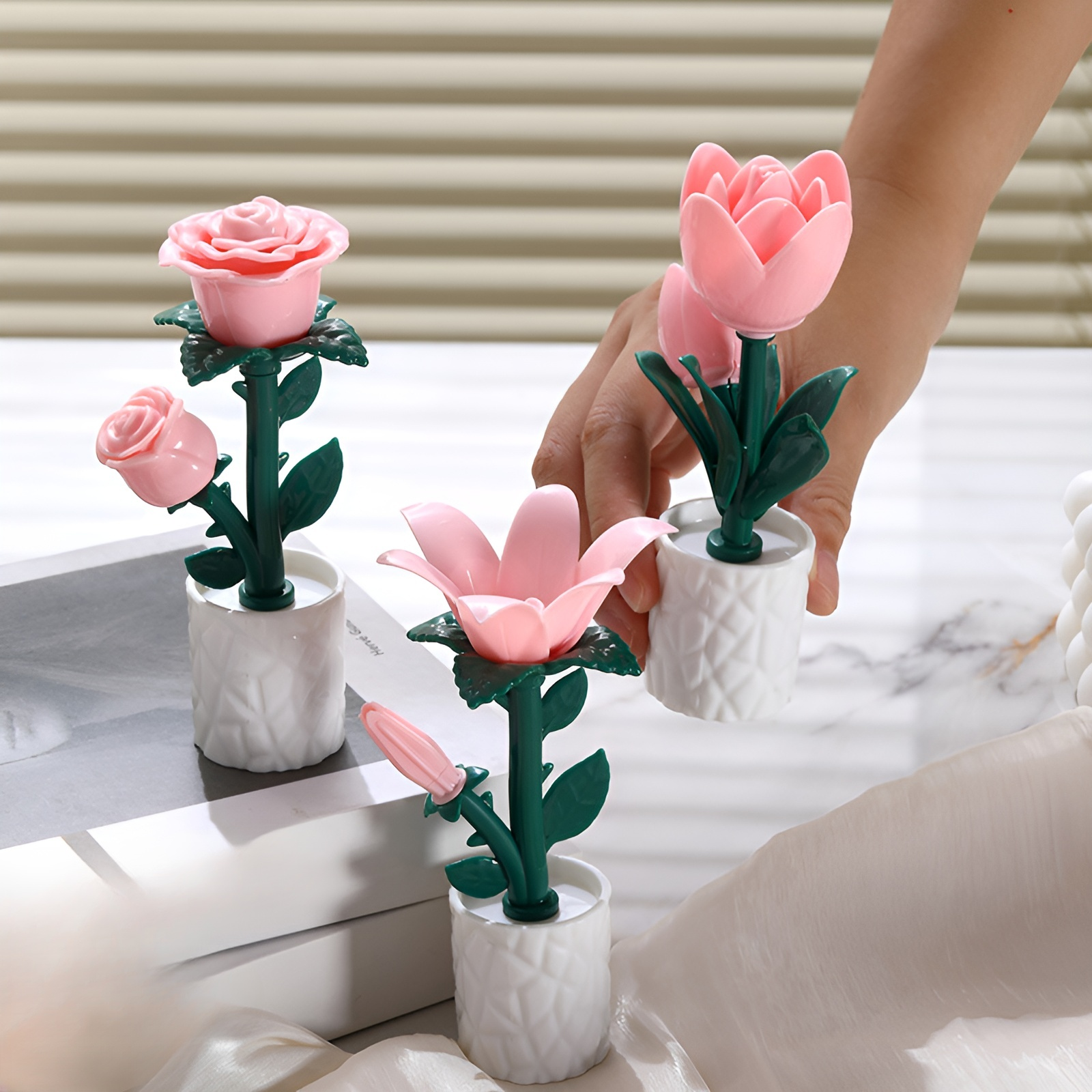 郁金香玫瑰造型夜燈