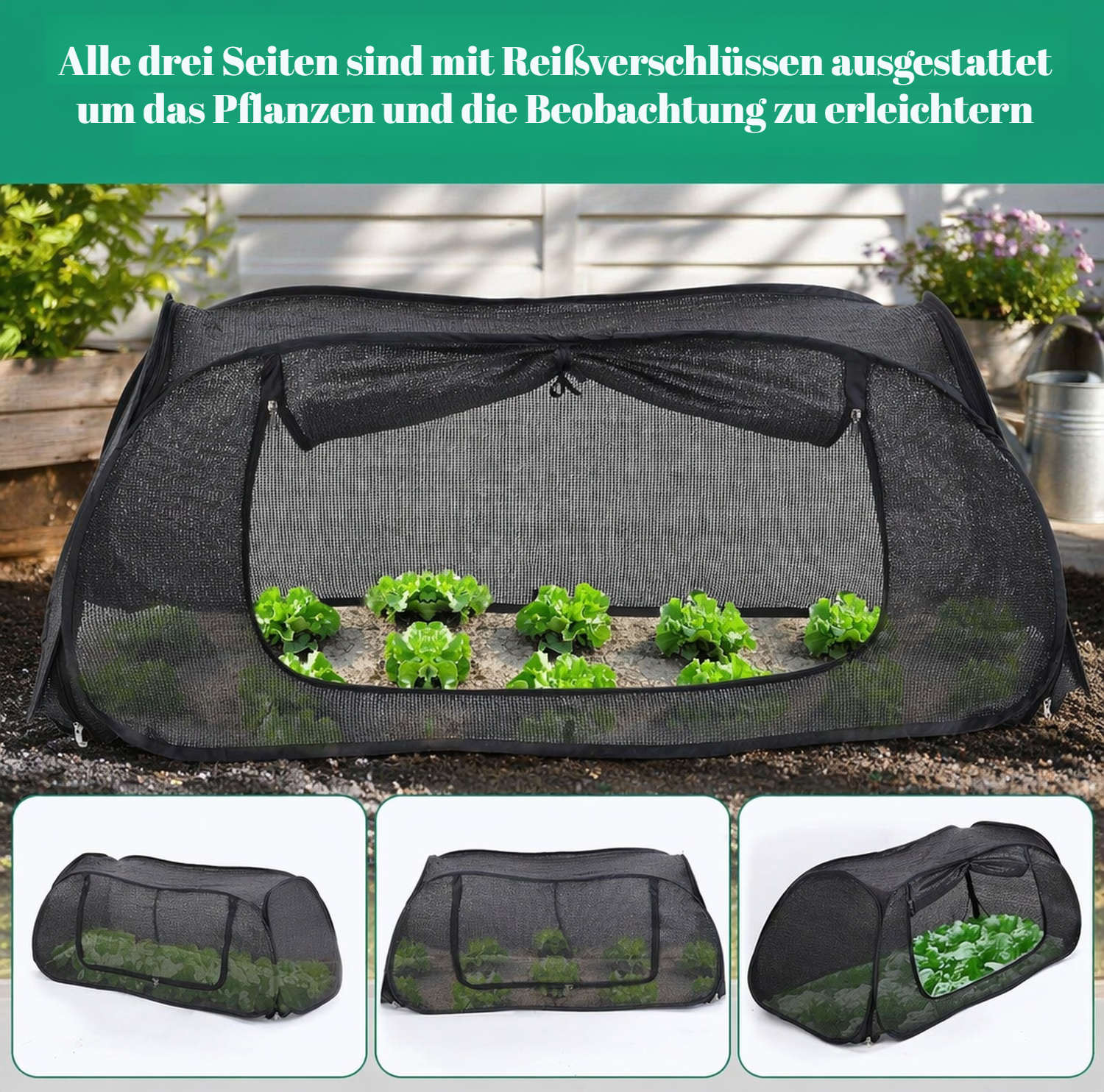 Blumenschutzabdeckung mit stabilem Rahmen auf dem Balkon