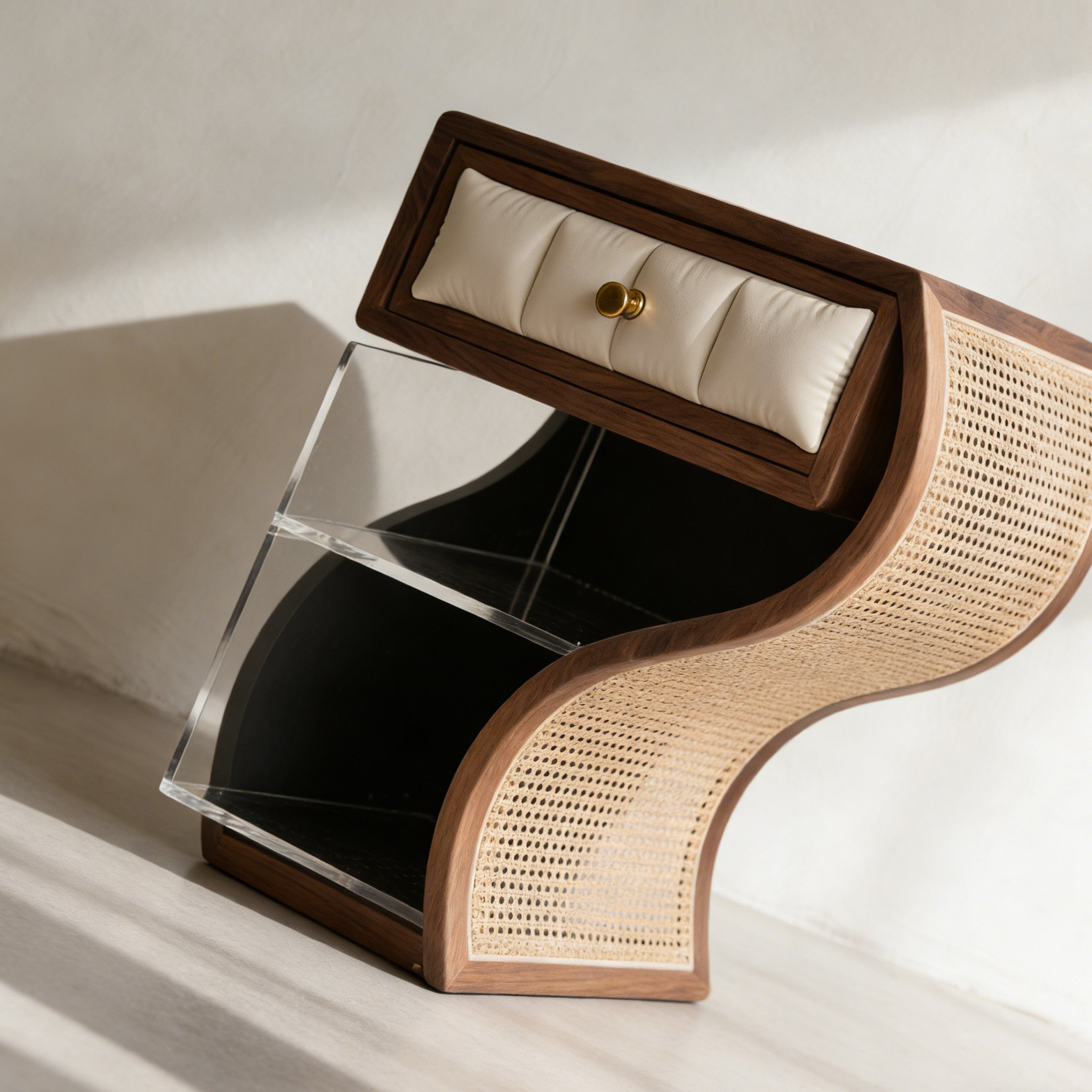 ตู้ลายหวายขอบคลื่นวัสดุอะคริลิค