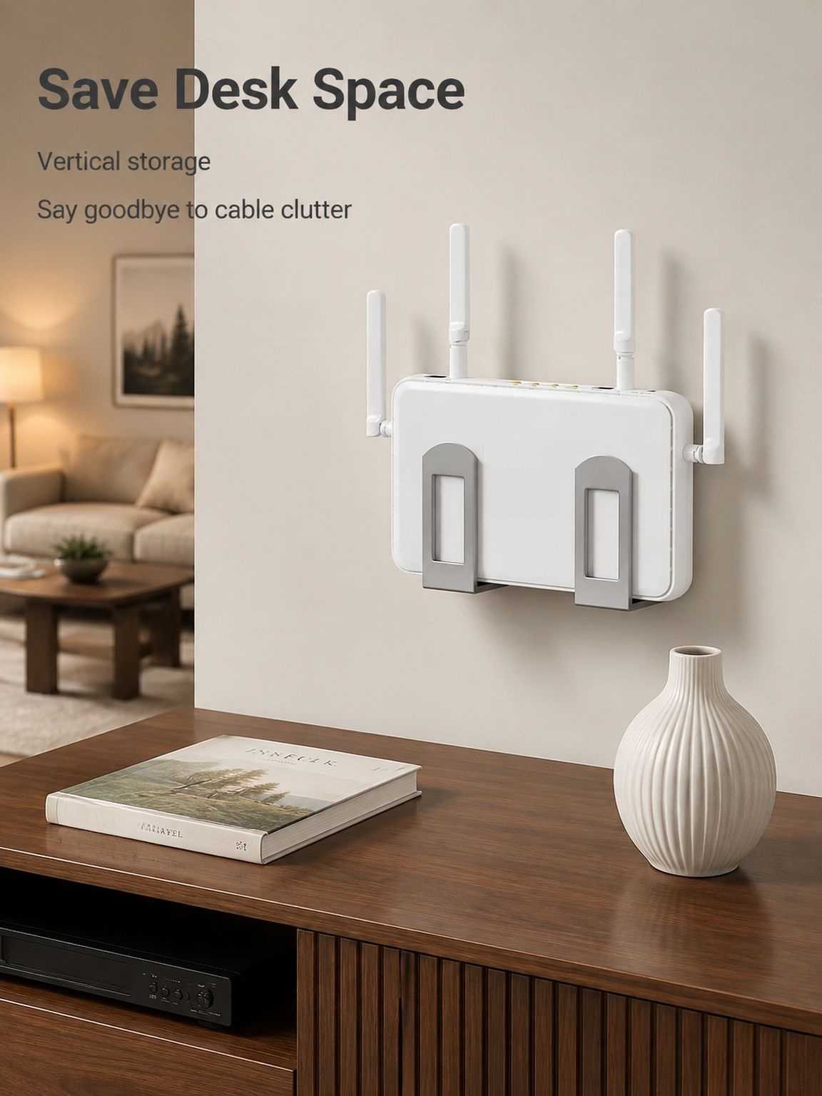 No-Drill Wall Router Holder, Multifunctional Storage Box Shelf