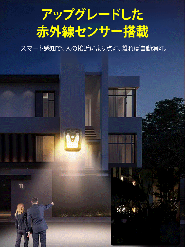 クリップ式ソーラーセンサーライト