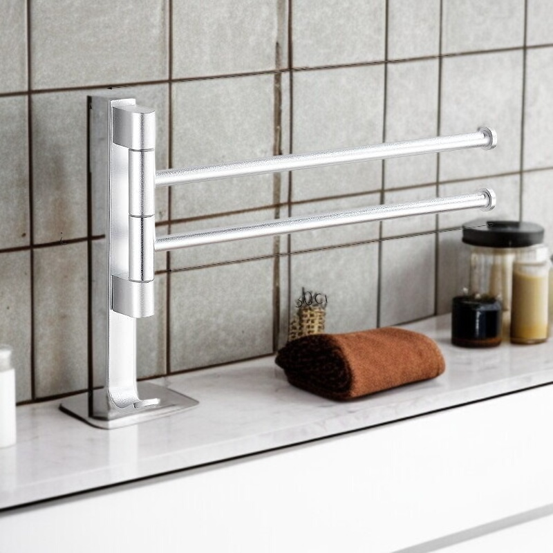 Lochfrei Raum Aluminium Toilette Wandhänger Rotierender Handtuchhalter