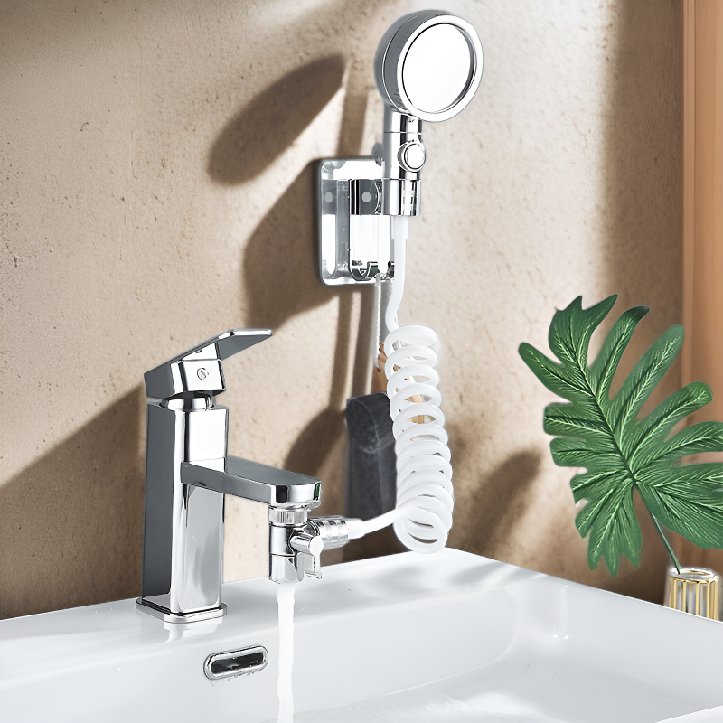 Multi-functional Shampoo Shower Head Extension with Water Stop Switch