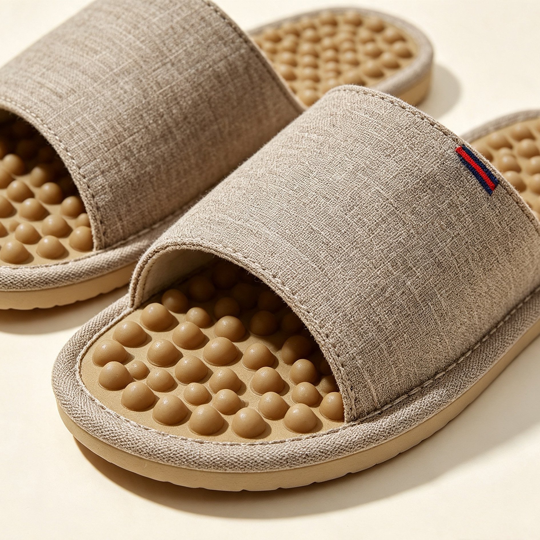 Breathable home slippers made of linen