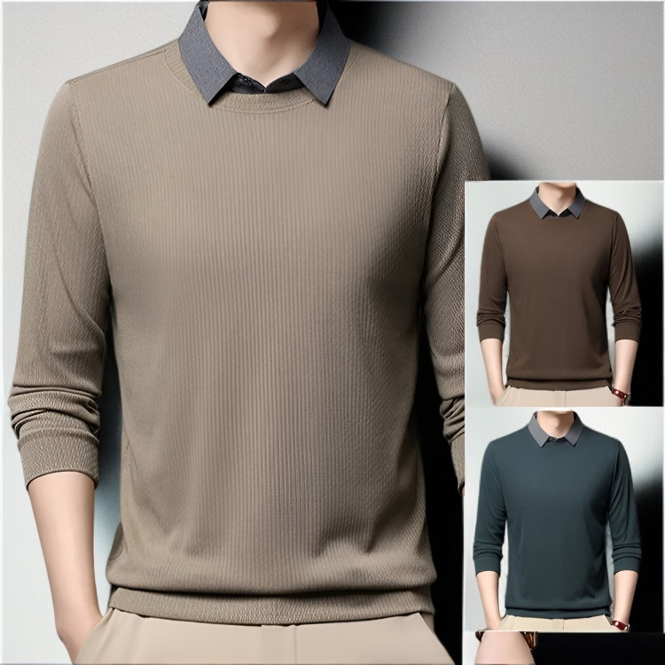 세련된 남자 긴팔 셔츠 앞면 이미지