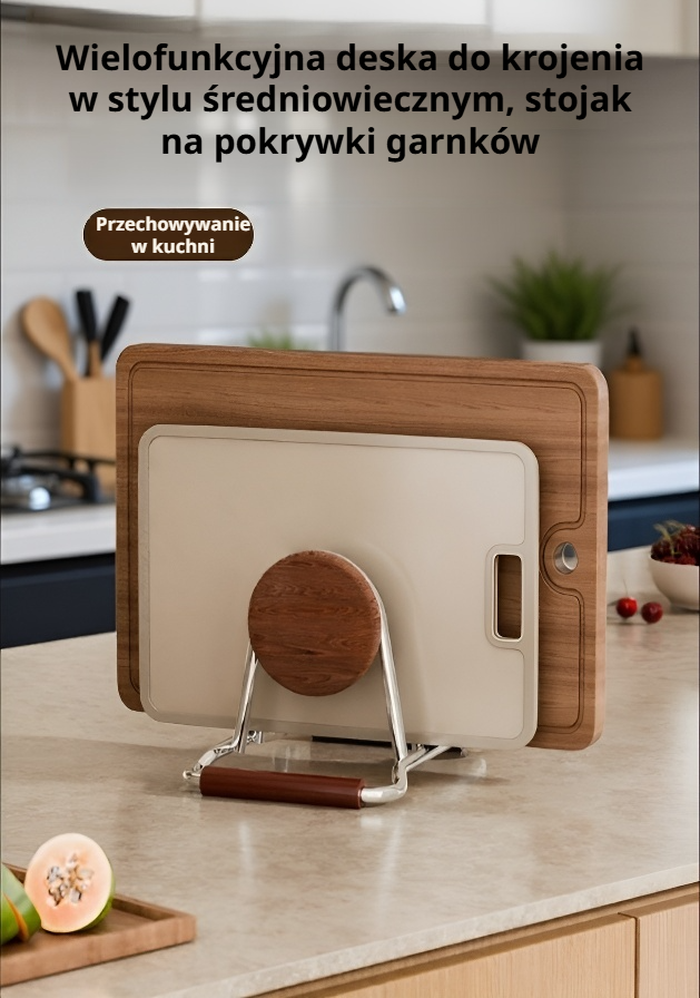 Stojak na deski do krojenia ze stali nierdzewnej w kuchni