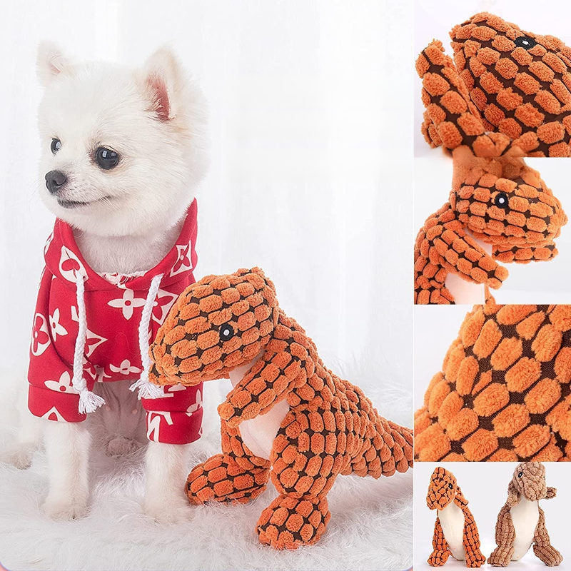 Dog toys, sturdy dinosaurs