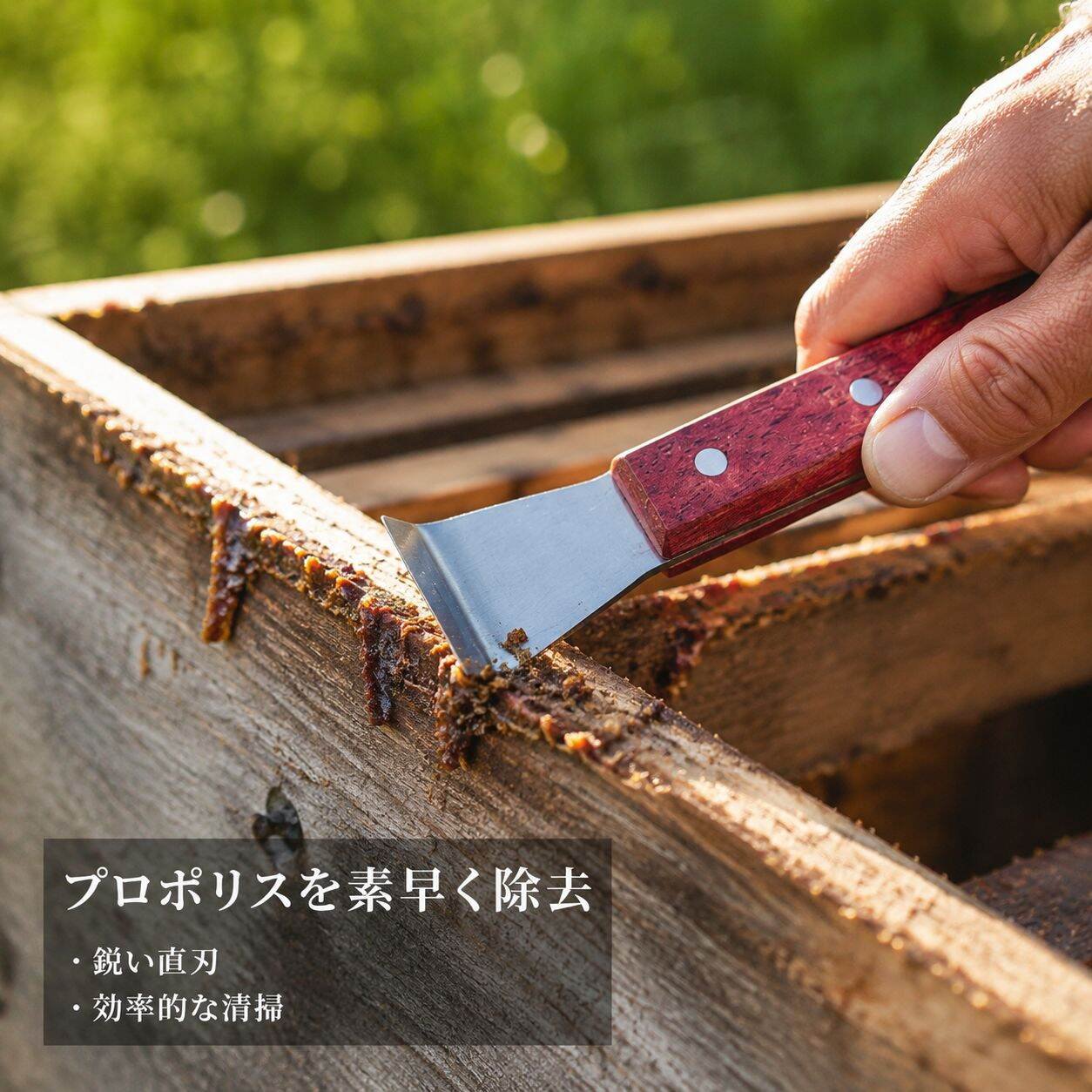 ステンレス蜂箱修理スパナ 木製ハンドル養蜂工具