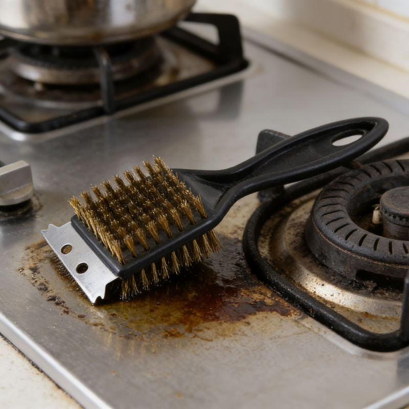 燒烤專用8寸尖尾刷，輕鬆清潔烤架