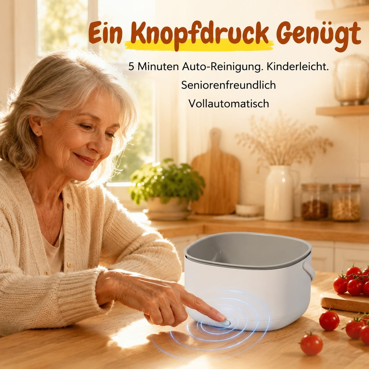 Großer Abtropfkorb mit Lebensmittelreiniger für Obst und Gemüse