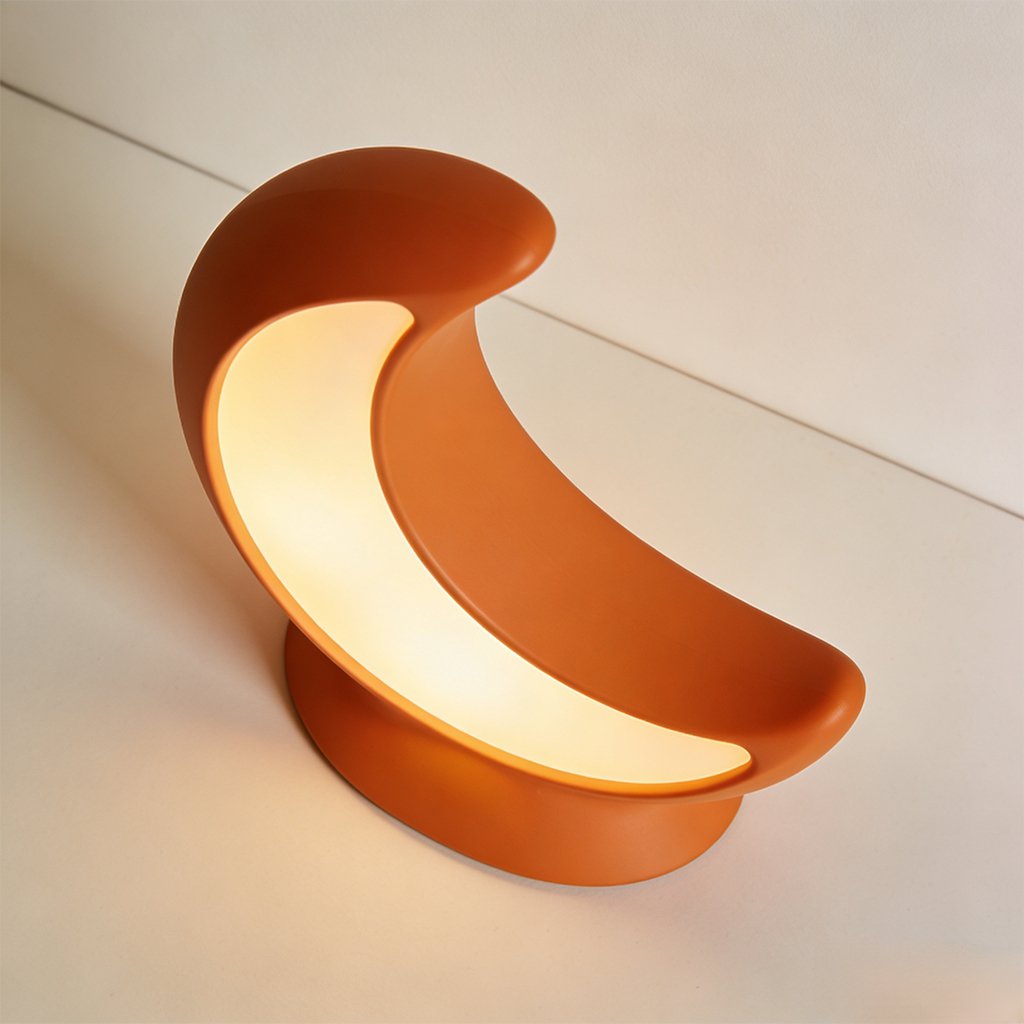 Lámpara de mesa pequeña con forma de luna
