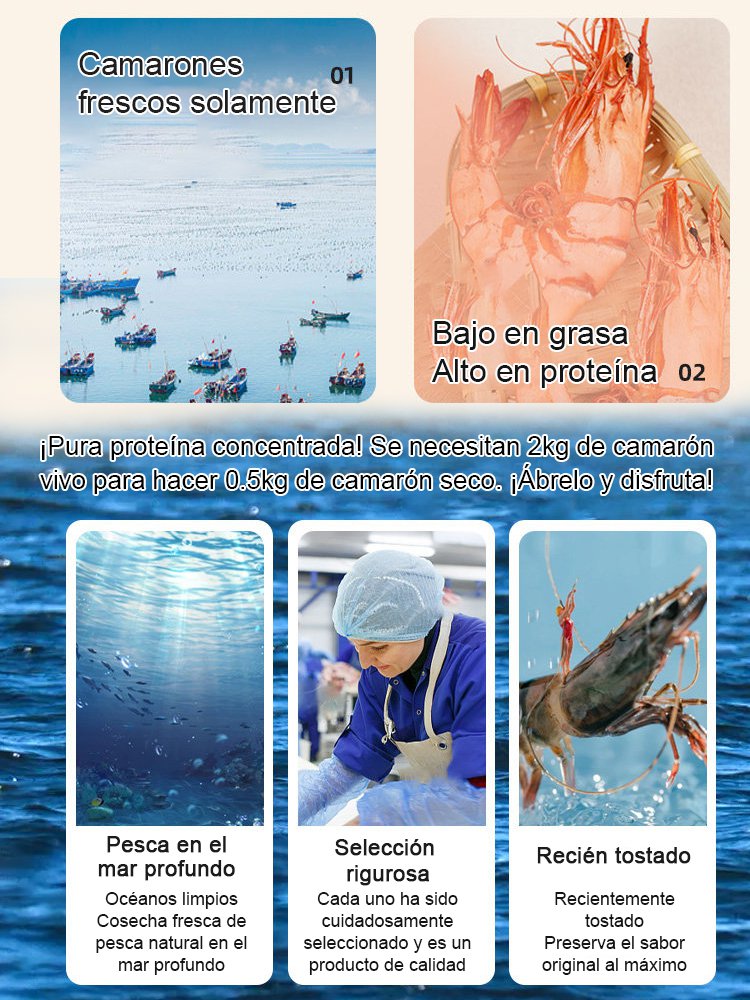 Camarones Gigantes Asados al Carbón：Listos para comer, el segundo paquete solo $200