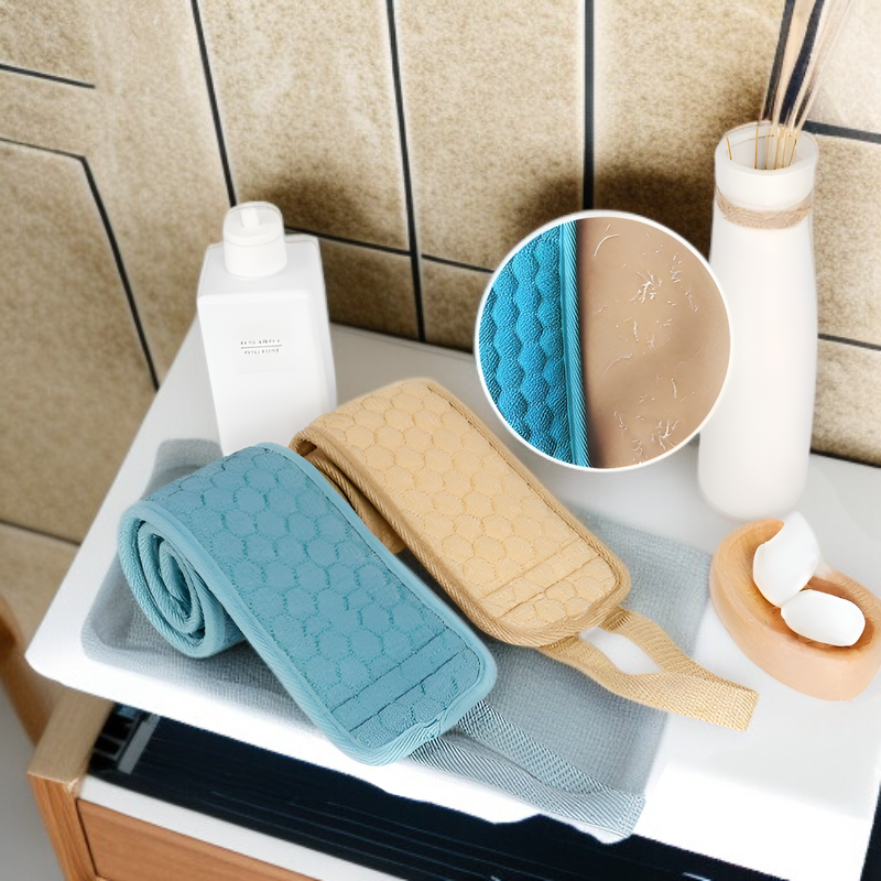 Dlouhý oboustranný ručník na mytí zad pro dospělé