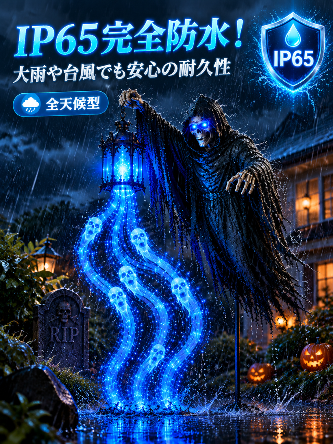 ハロウィン死神モチーフ電池式ガーデンライト