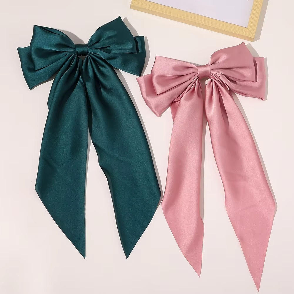 ชีฟอง Bowknot Hair Clip ผู้หญิงใหญ่ Bowknot Headwear