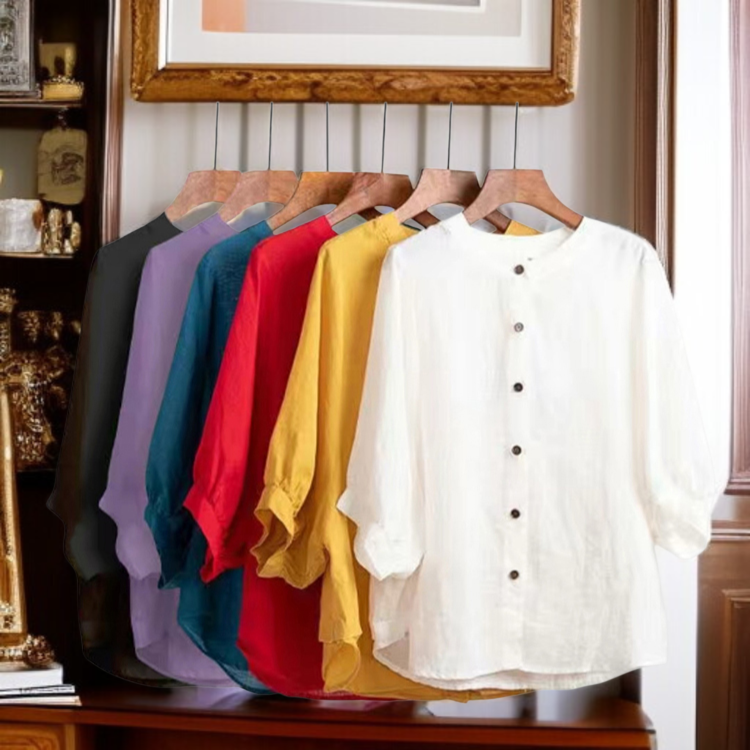 여성 빈티지 문예 벌룬 소매 셔츠 빅사이즈 루즈핏 반팔 셔츠 상의 여성 루즈핏 셔츠