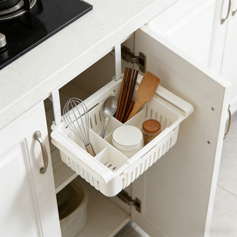 ตะกร้าเก็บของในครัวอเนกประสงค์แบบลิ้นชัก ระบายน้ำและเก็บของสด