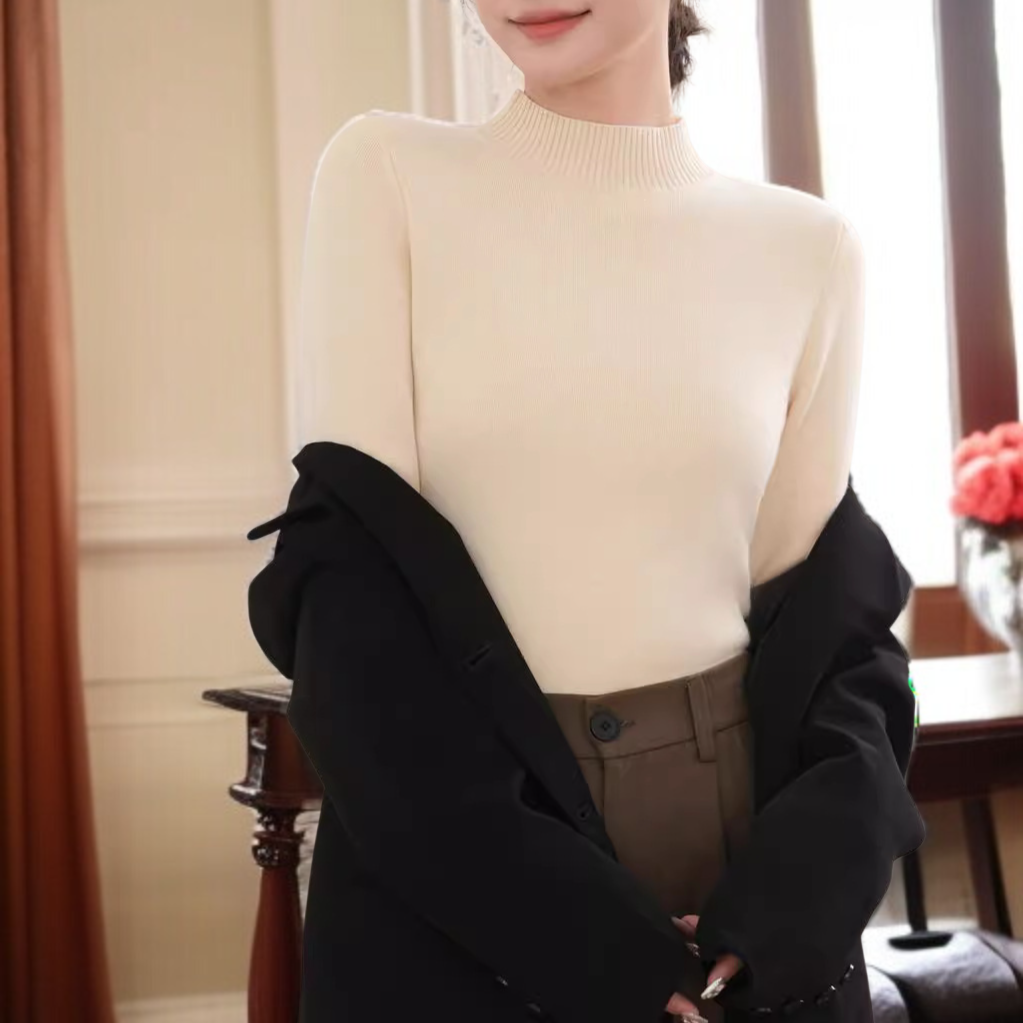 기모 톱 기모 도톰 니트 여 반폴라 이너 추동 이너 니트