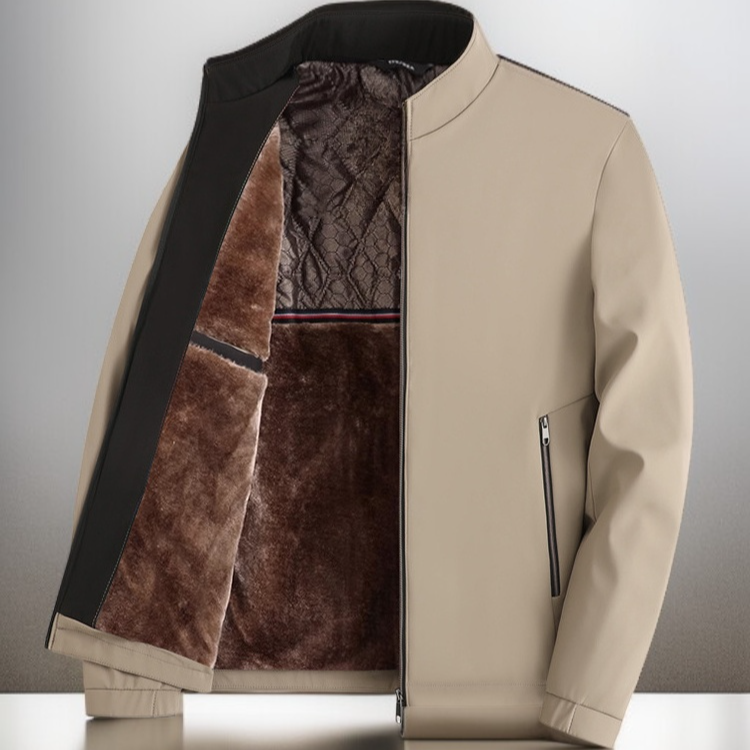 남성 그래핀 밍크 양털 스탠드 컬러 재킷