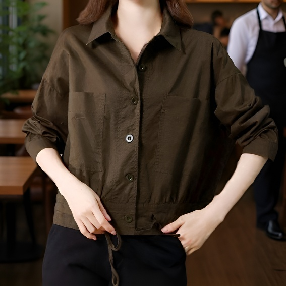 レディース 春秋 長袖 ショートジャケット