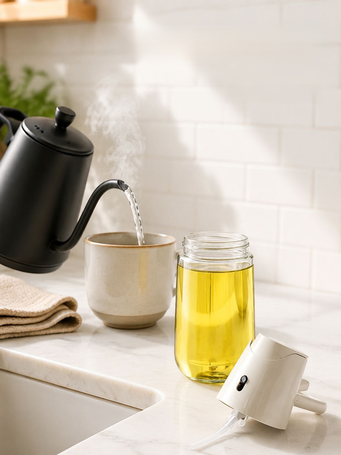 Botella pulverizadora de aceite con formato ergonómico