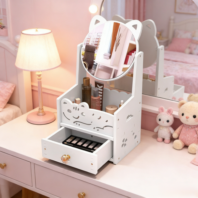 多機能メイクミラー収納ボックス