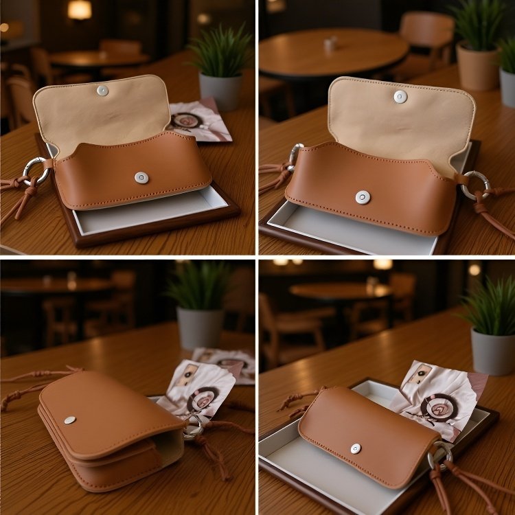 革編みロープ眼鏡収納ボックスの内側