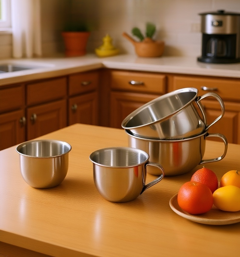 녹슬지 않는 스테인리스 컵 바닥 모습