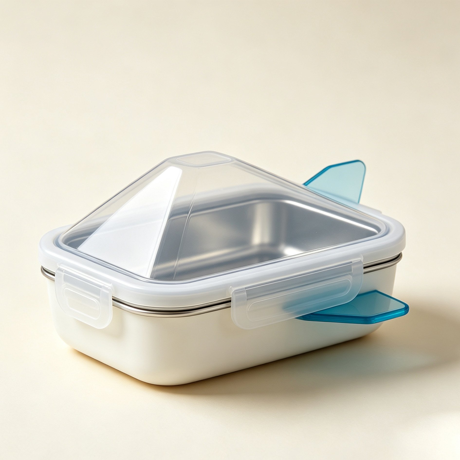 Stainless steel food container for fighter jets
